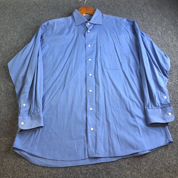 Gitman Bros Dress Shirt Men 16 33 Blue Vintage Long Sleeve Button Made in USA - Picture 4 of 11